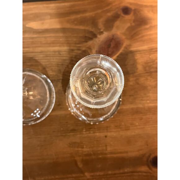 Vintage Pressed Glass Candlestick Holders Pair 7 Inch Taper Candle Holders - Picture 8 of 11